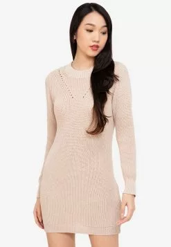 ZALORA BASICS Long Sleeve Knit Dress
