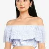 ZALORA BASICS Eyelet Frill Crop Top