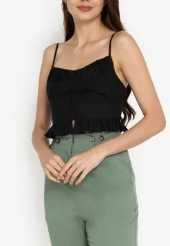 ZALORA BASICS Cami Peplum Crop Top
