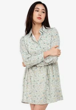 ZALORA BASICS Puff Sleeve Shirt Dress