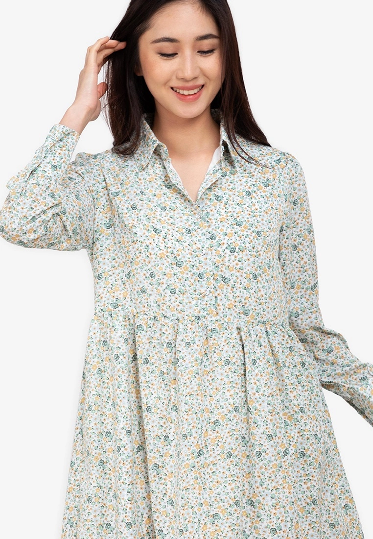 ZALORA BASICS Puff Sleeve Shirt Dress - Billede 3