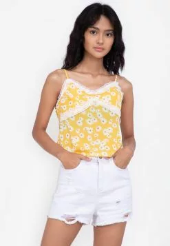 ZALORA BASICS Lace Trim Cami Top