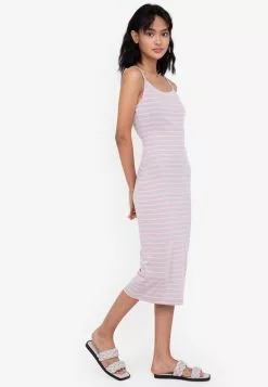 ZALORA BASICS Rib Midi Bodycon Dress
