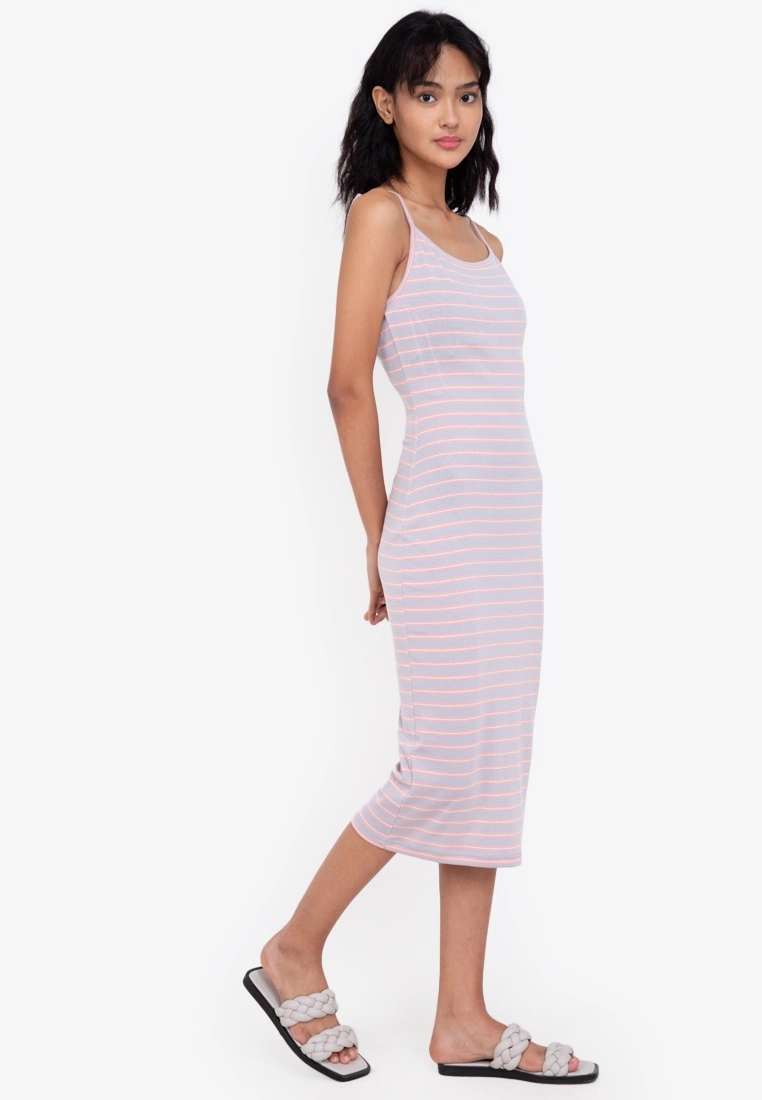 ZALORA BASICS Rib Midi Bodycon Dress