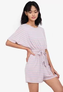 ZALORA BASICS Rib Batwing Playsuit