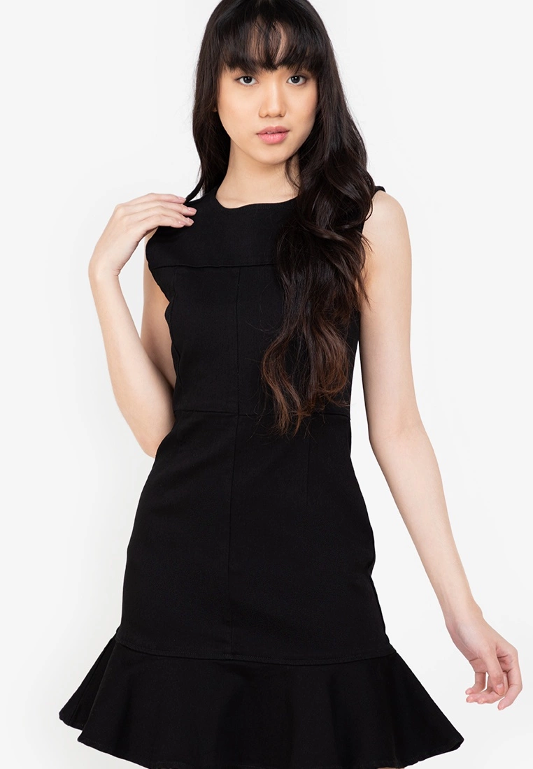 ZALORA BASICS Fluted Hem Denim Dress - Billede 3