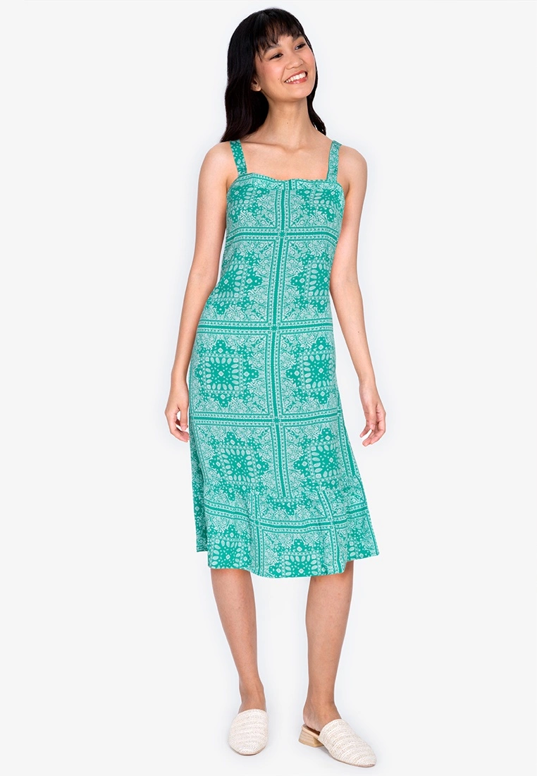 ZALORA BASICS Fluted Midi Dress