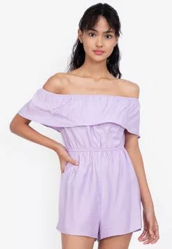ZALORA BASICS Off Shoulder Playsuit
