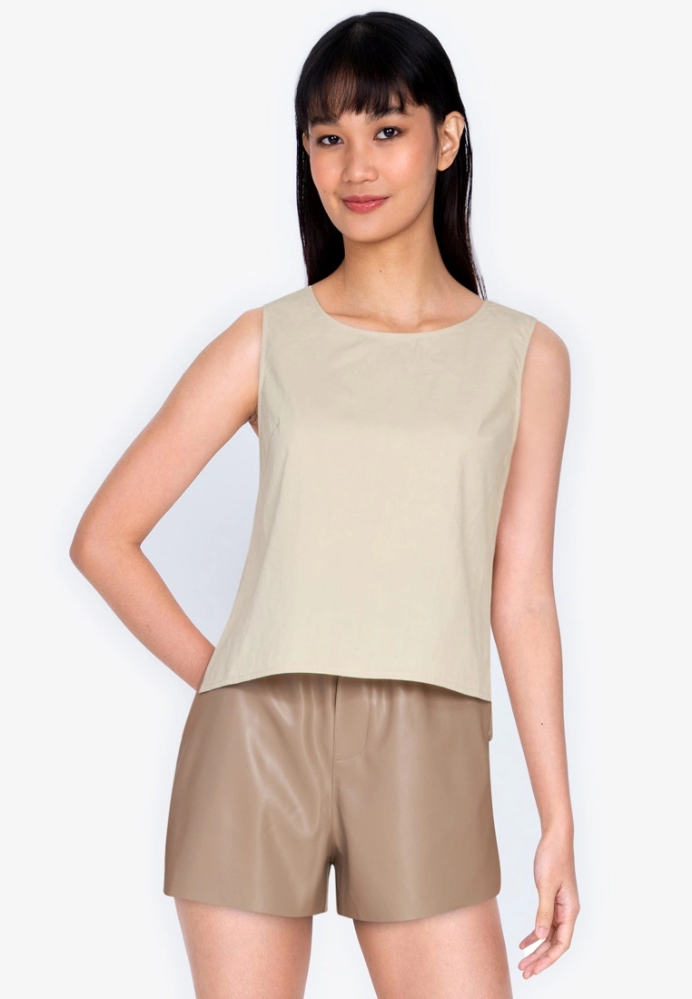 ZALORA BASICS Round Neck Sleeveless Top