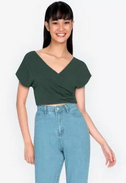ZALORA BASICS Short Sleeve Wrap Top