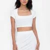 ZALORA BASICS Rib Square Neck Crop Top