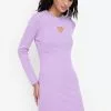 ZALORA BASICS Embroidered Heart Cut Out Mini Dress