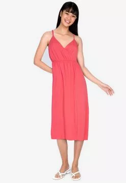 ZALORA BASICS Fake Wrap Midi Dress