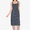 ZALORA BASICS Sweetheart Neckline Midi Dress with Belt