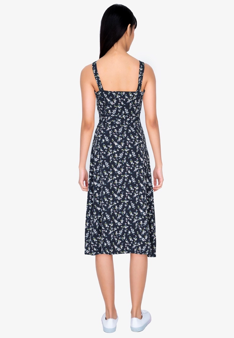 ZALORA BASICS Sweetheart Neckline Midi Dress with Belt - Billede 2