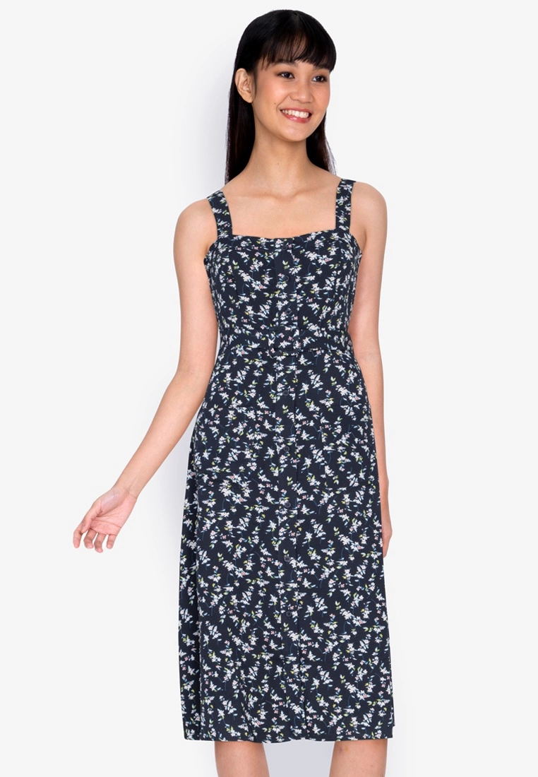 ZALORA BASICS Sweetheart Neckline Midi Dress with Belt - Billede 4