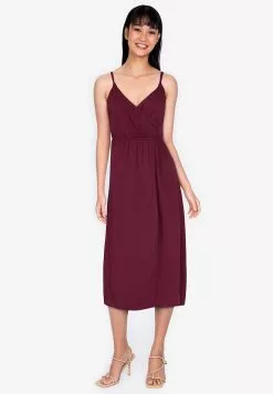 ZALORA BASICS Fake Wrap Midi Dress