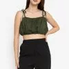 ZALORA BASICS Tie Straps Crop Cami Top
