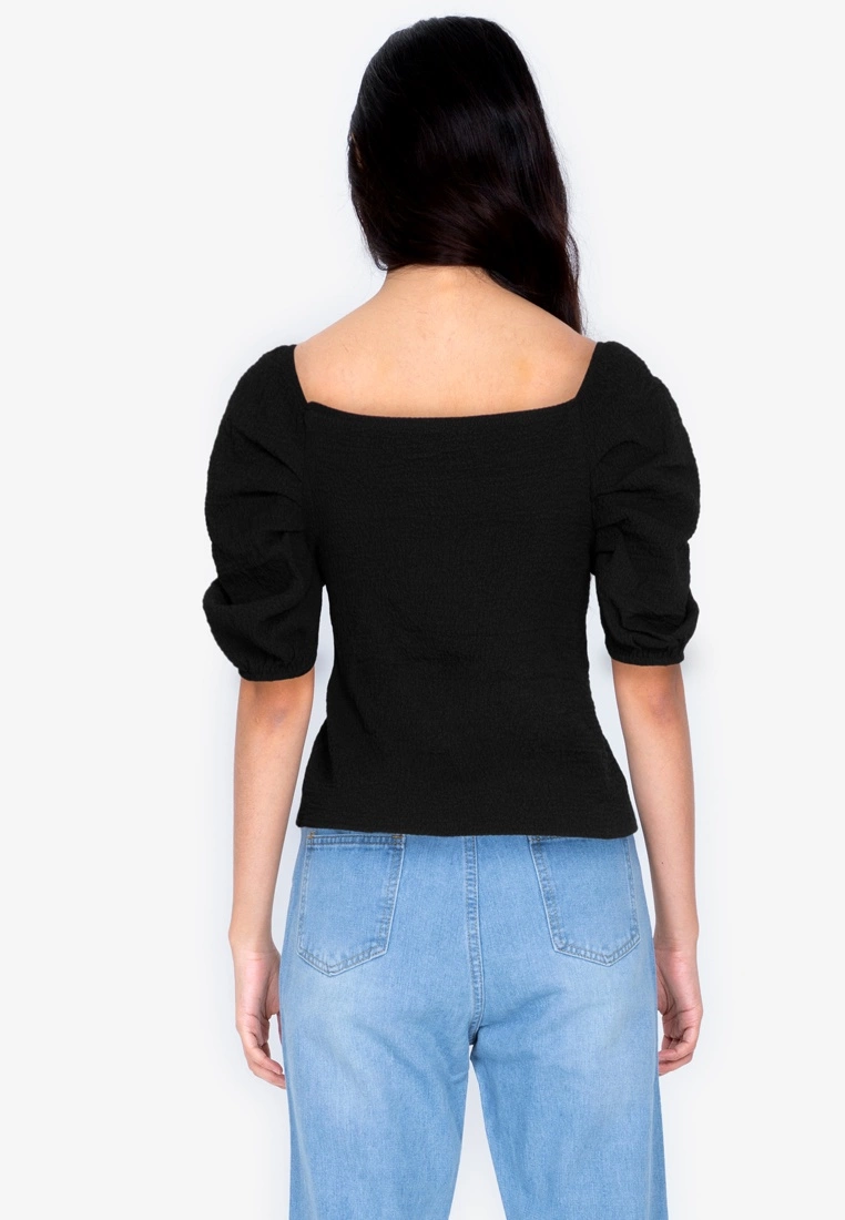 ZALORA BASICS Boatneck Pleated Sleeve Top - Billede 2