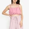 ZALORA BASICS Tie Straps Crop Cami Top