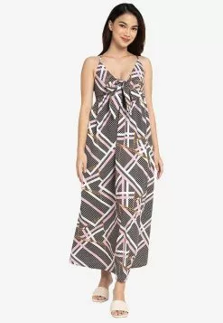 ZALORA BASICS Tie Front Maxi Dress
