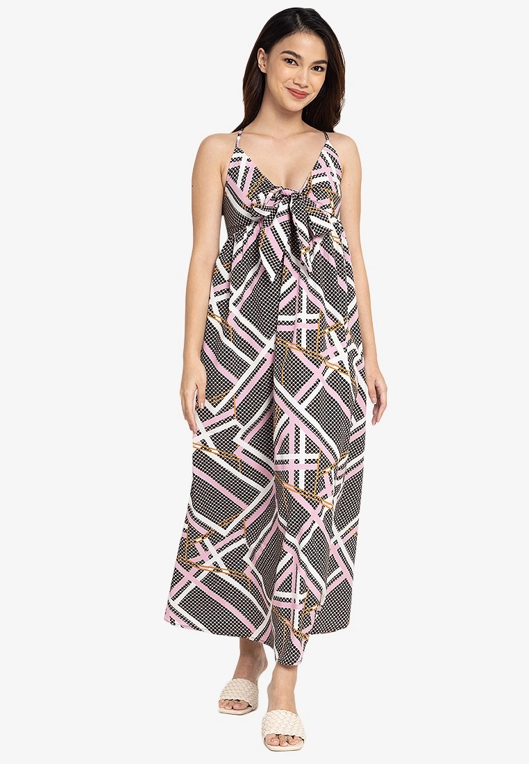 ZALORA BASICS Tie Front Maxi Dress
