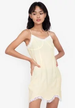 ZALORA BASICS Lace Trim Mini Dress