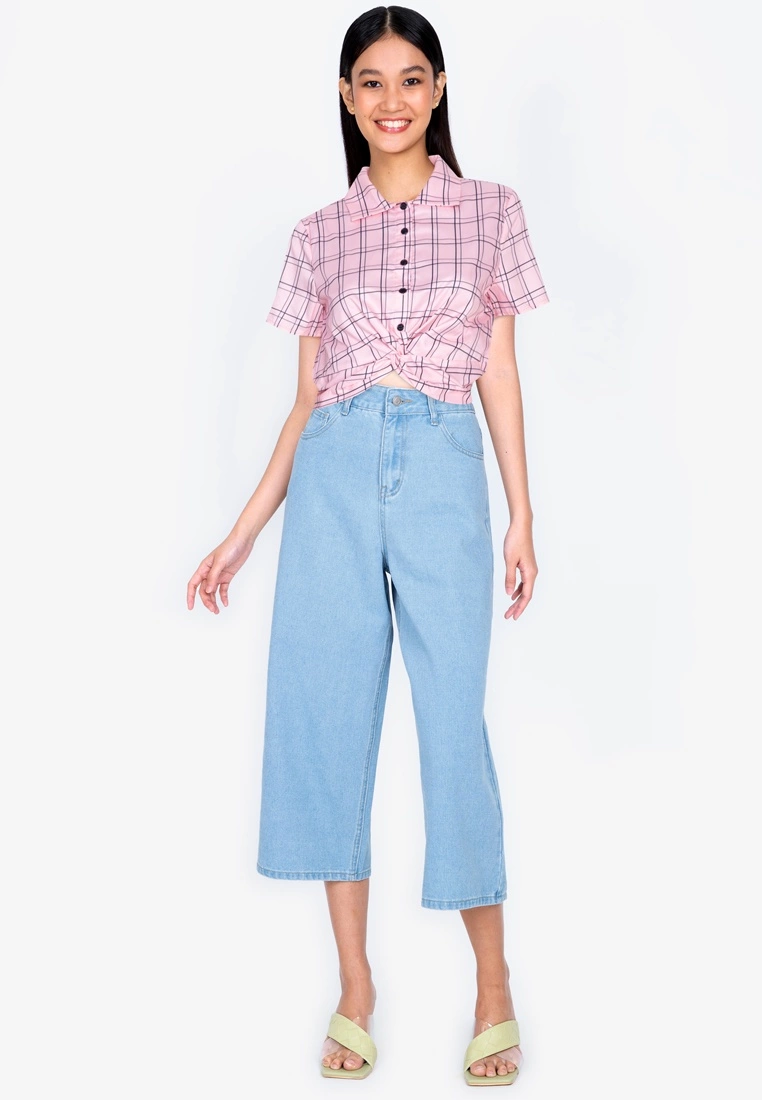 ZALORA BASICS Twist Front Button Crop Top - Billede 4