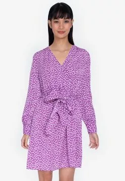 ZALORA BASICS Balloon Sleeve Dress with Tie