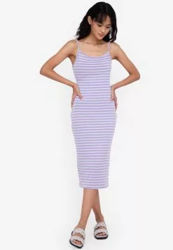 ZALORA BASICS Rib Midi Bodycon Dress