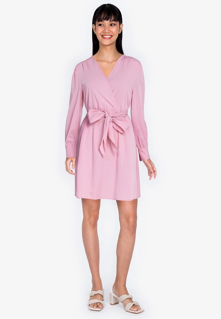 ZALORA BASICS Balloon Sleeve Dress with Tie - Billede 4