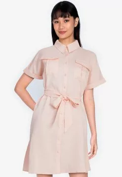 ZALORA BASICS Shirt Dress with Tie