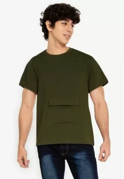 ZALORA BASICS Front Flap Pocket T-Shirt