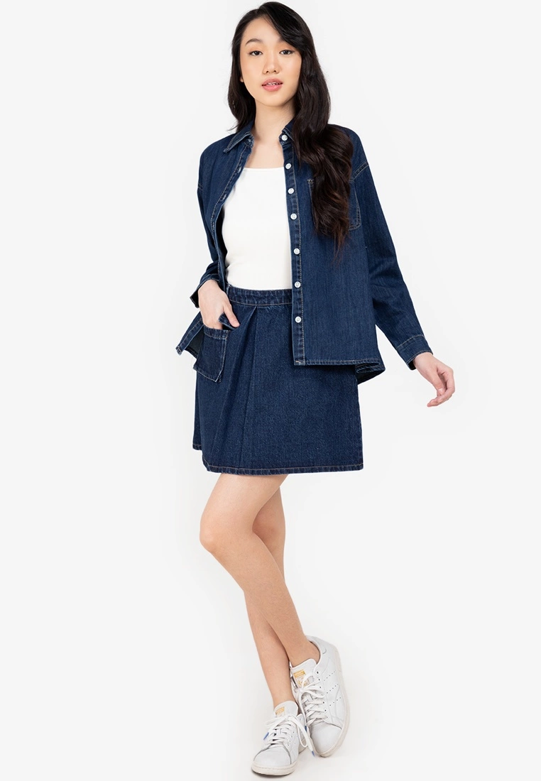 ZALORA BASICS Oversized Chambray Shirt Top - Billede 4