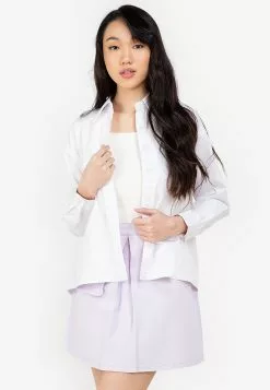 ZALORA BASICS Oversized Chambray Shirt Top