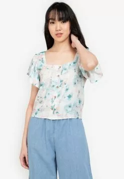 ZALORA BASICS 100% Recycled Polyester Flutter Top