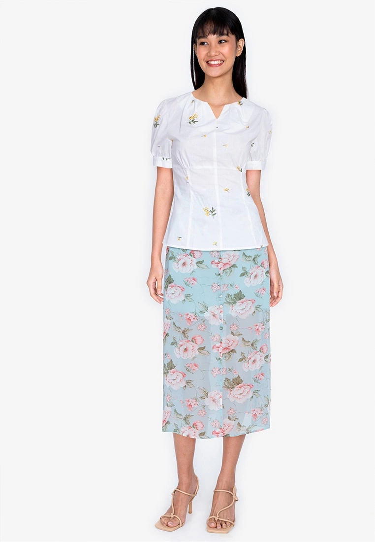 ZALORA BASICS Floral Embroidered Top - Billede 4