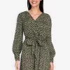 ZALORA BASICS Balloon Sleeve Dress with Tie