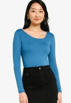 ZALORA BASICS Asymmetric Neckline Bodysuit