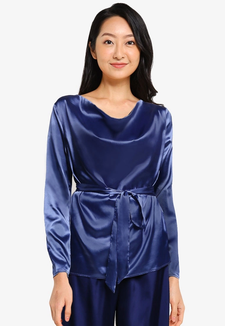 ZALORA BASICS Lounge Cowl Neck L/S Top