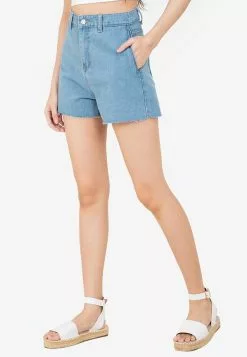 ZALORA BASICS Seamless Hem Denim Shorts