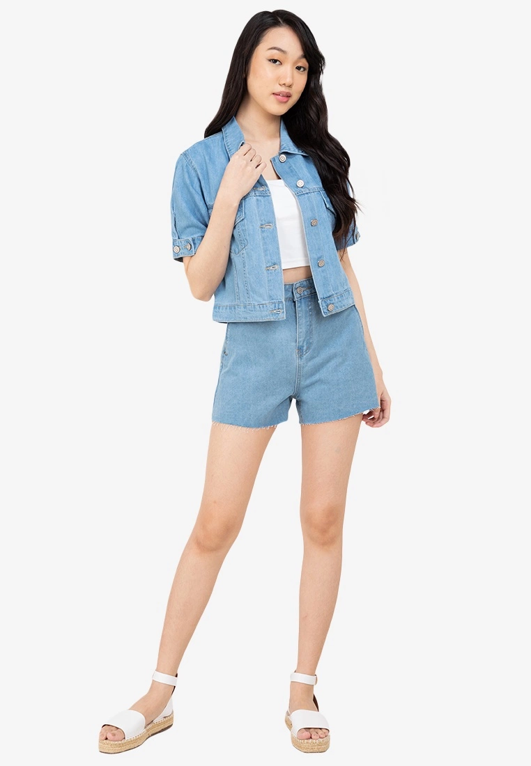ZALORA BASICS Seamless Hem Denim Shorts - Billede 4