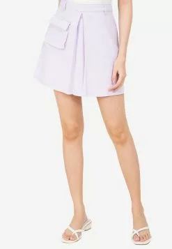 ZALORA BASICS Box Pleat Denim Cargo Skirt