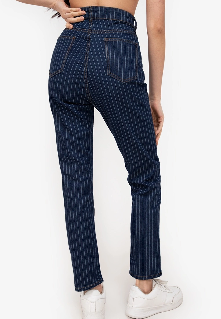ZALORA BASICS Pinstripe Printed Mom Jeans - Billede 2