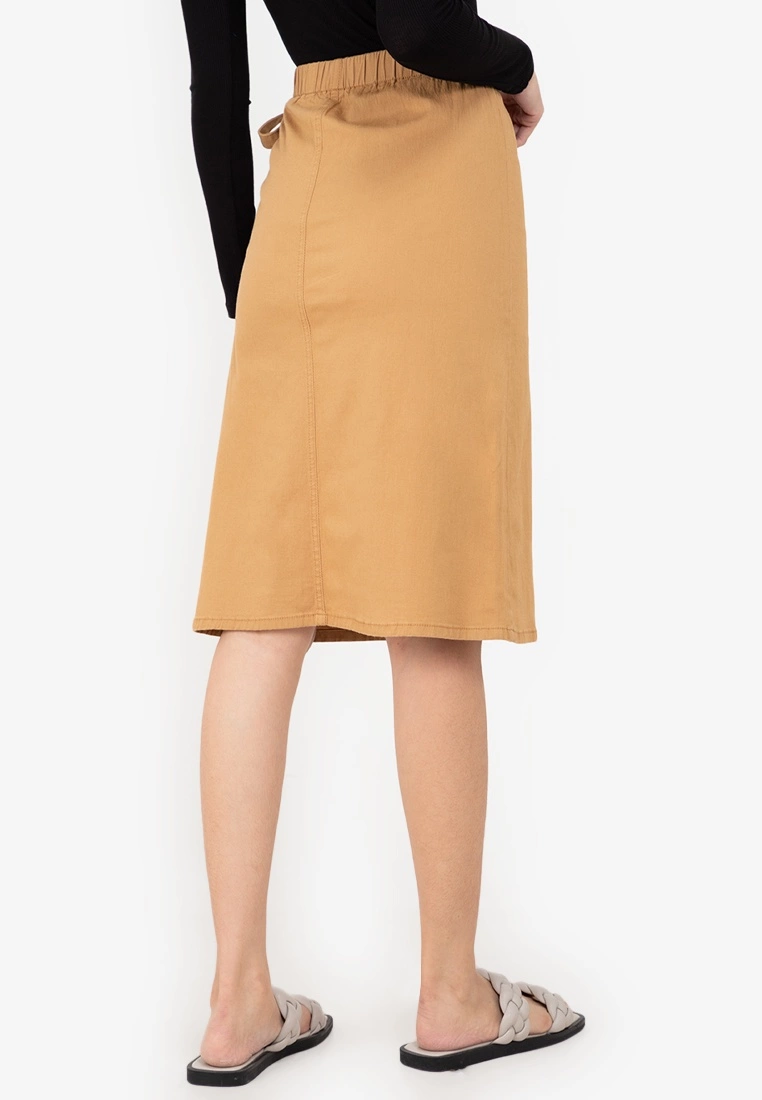 ZALORA BASICS Side Tie Midi Denim Skirt - Billede 2