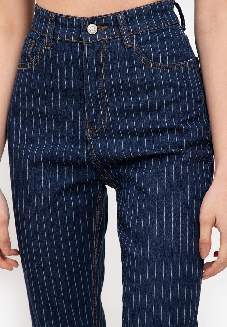 ZALORA BASICS Pinstripe Printed Mom Jeans - Billede 3