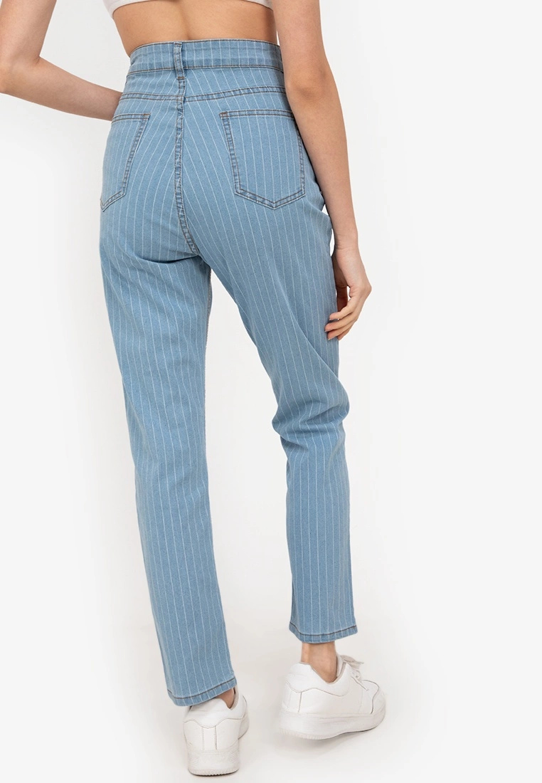 ZALORA BASICS Pinstripe Printed Mom Jeans - Billede 2