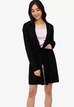 ZALORA BASICS Lounge Open Front Wrap Robe