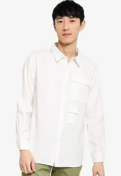 ZALORA BASICS Regular Fit Duo Pocket Shirt