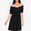 ZALORA BASICS Off Shoulder Dress With Self Tie
